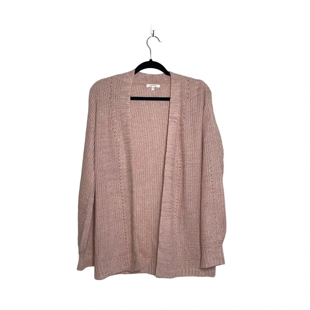 Maurices Light Pink Blouson Sleeve Open Front Knit Cardigan Small Women’s